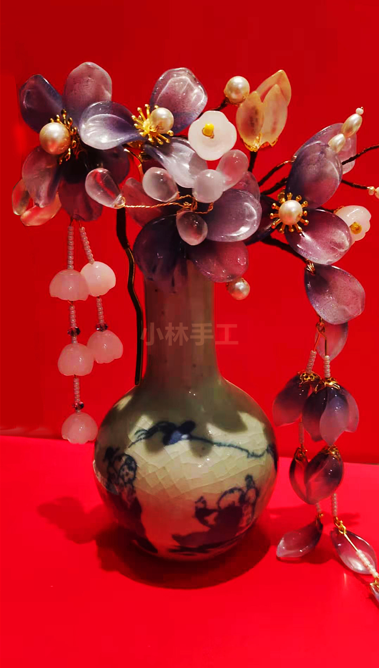 手工古风女头饰diy发夹头箍发圈插式发饰品簪子测夹琉璃珠吊链